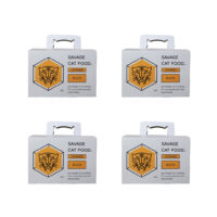 Four boxes of Savage Cat Food Cooked Chicken